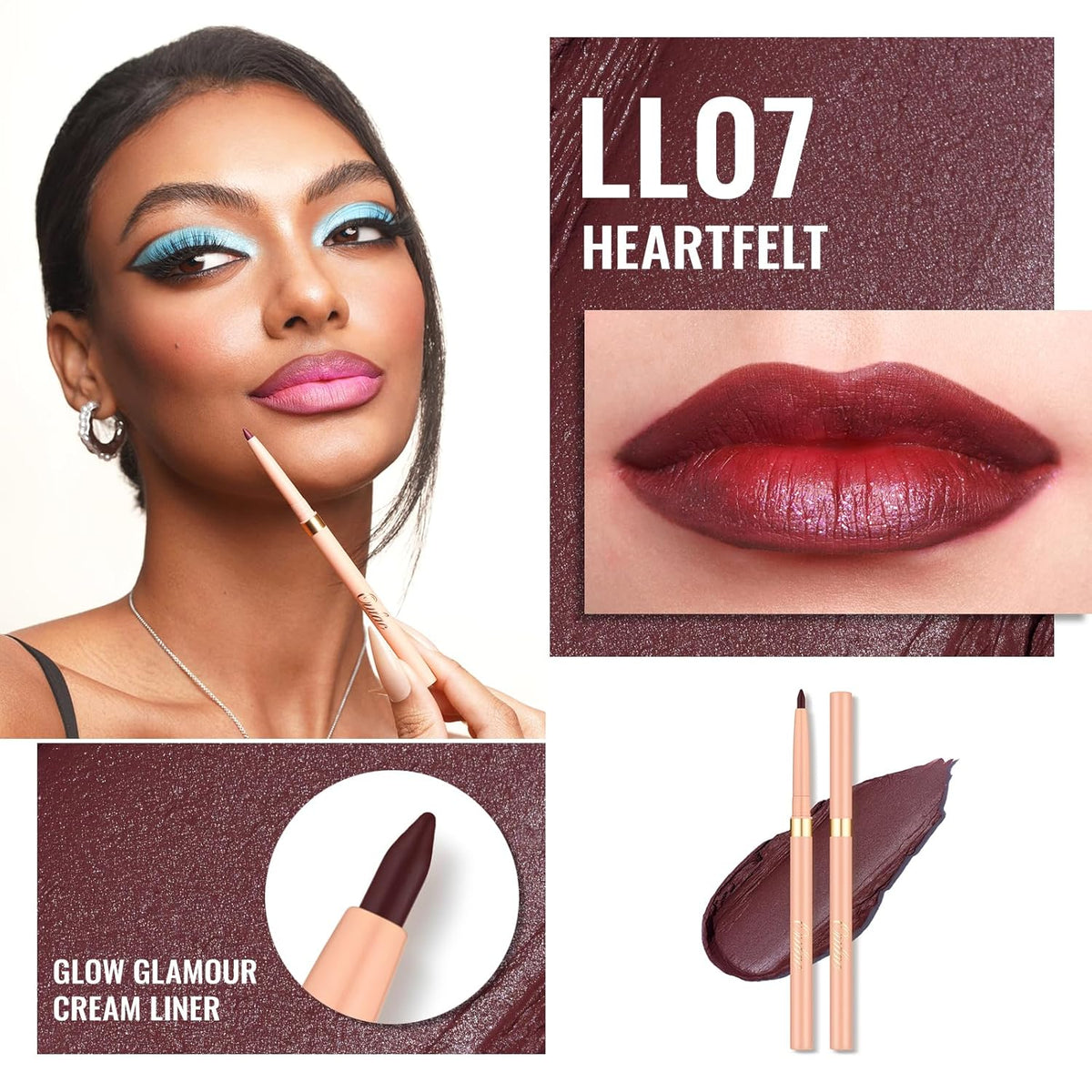 Oulac Red Lipstick & Lipliner Set High Impact Lipcolor with Moisturizing Formula, Vegan Beauty