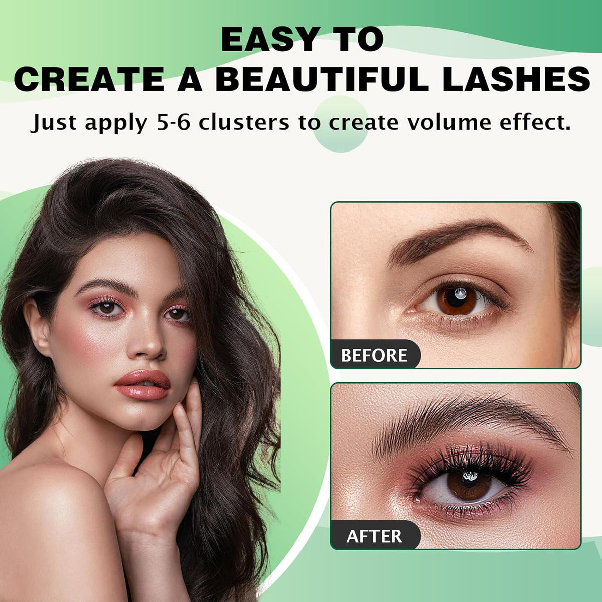 Lash Clusters,96 Pcs Cluster Lashes D Curl 16mm DIY Lash Extensions Eyelash Clusters,KEYYOU Volume