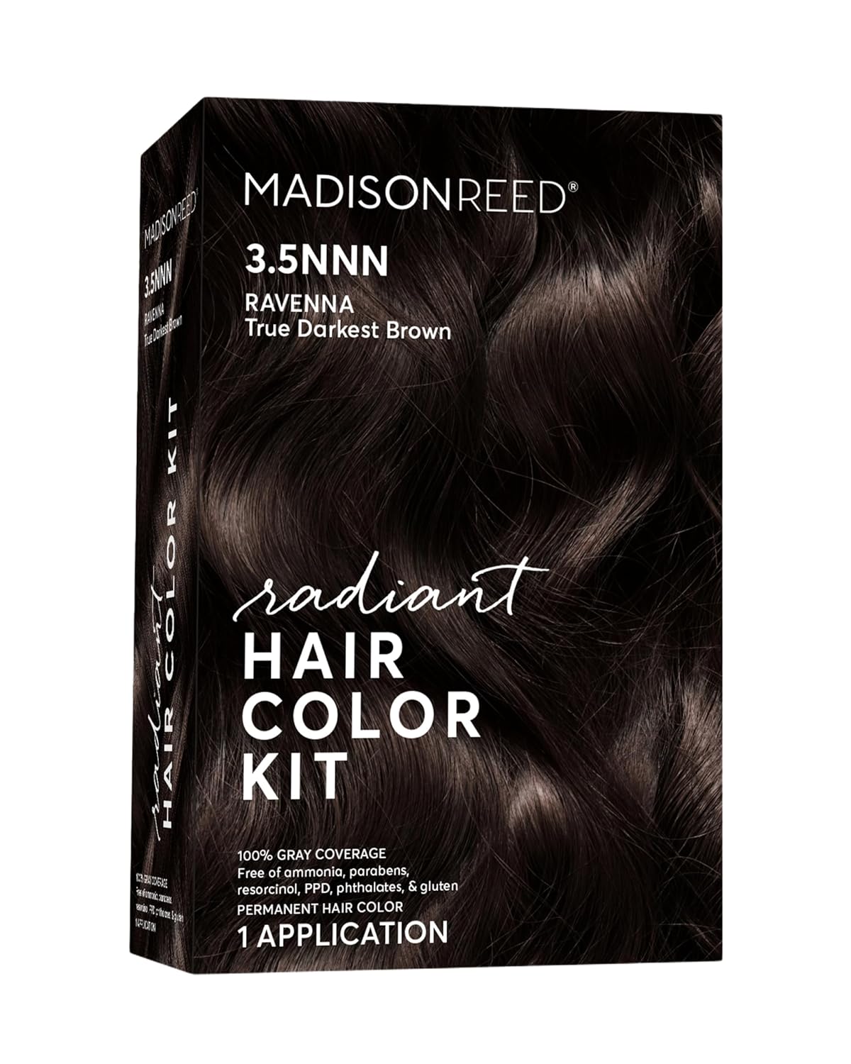 Madison Reed Radiant Hair Color Kit | 3.5NNN Darkest Brown-Black (Ravenna Brown) 100% Maximum Gray