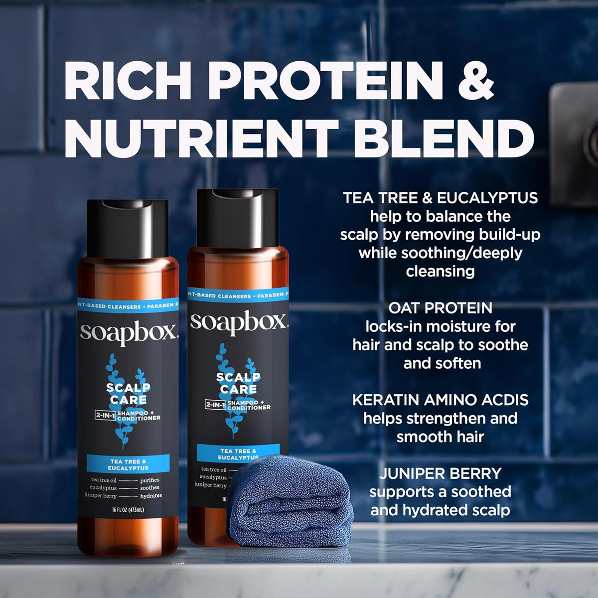 Soapbox Men's Scalp Care 2 in 1 Shampoo and Conditioner For Men, Natural Mens Shampoo and