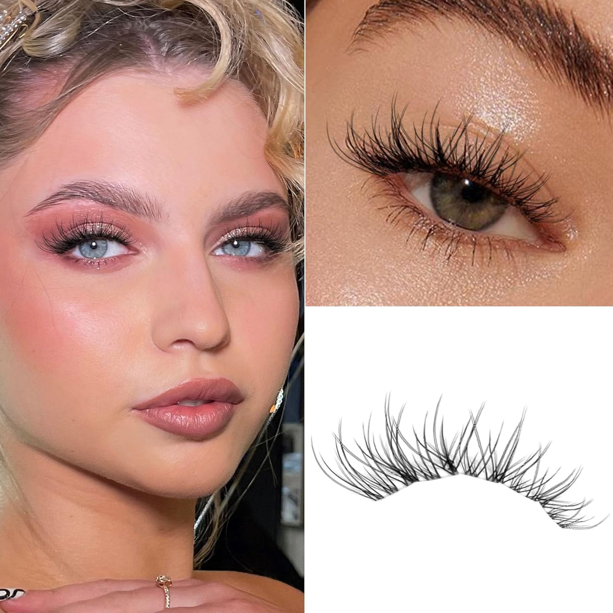 120Pcs Clear Band Lash Clusters 10-14mm Natural Look Cluster Eyelashes C Curl Resuable Invisible