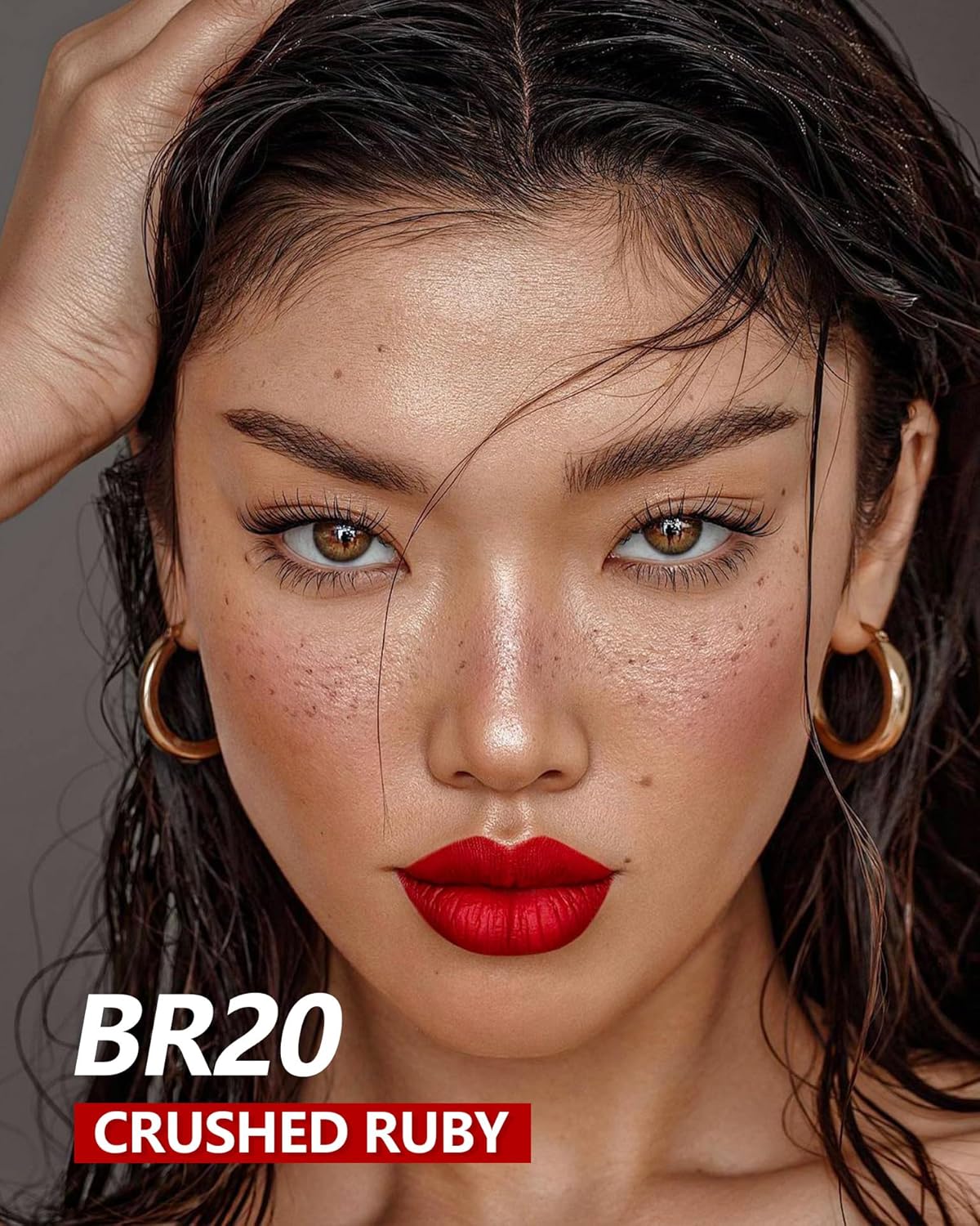 MAKI YIKA Red Lipstick for Women Metallic Lipsticks Glitter Long Lasting Lipstick No Smudge No
