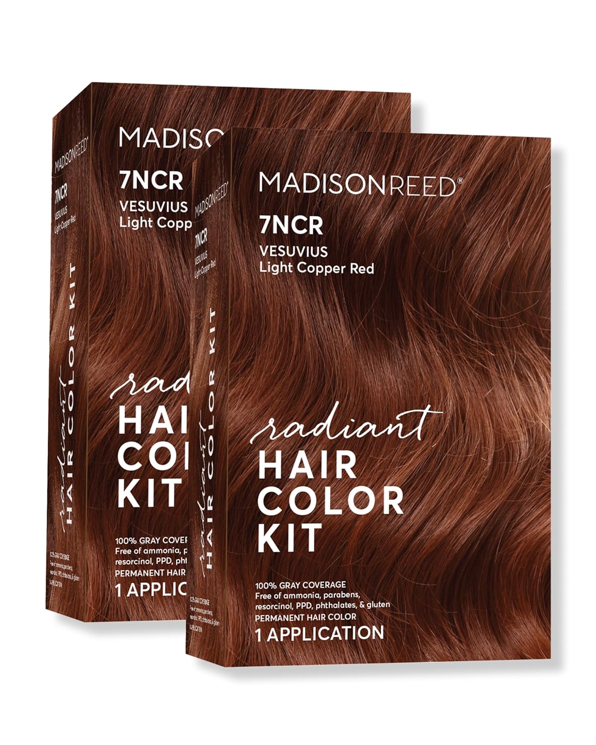Madison Reed Radiant Hair Color Kit | 7NCR Light Copper Red (Vesuvius Red) for 100% Gray Hair