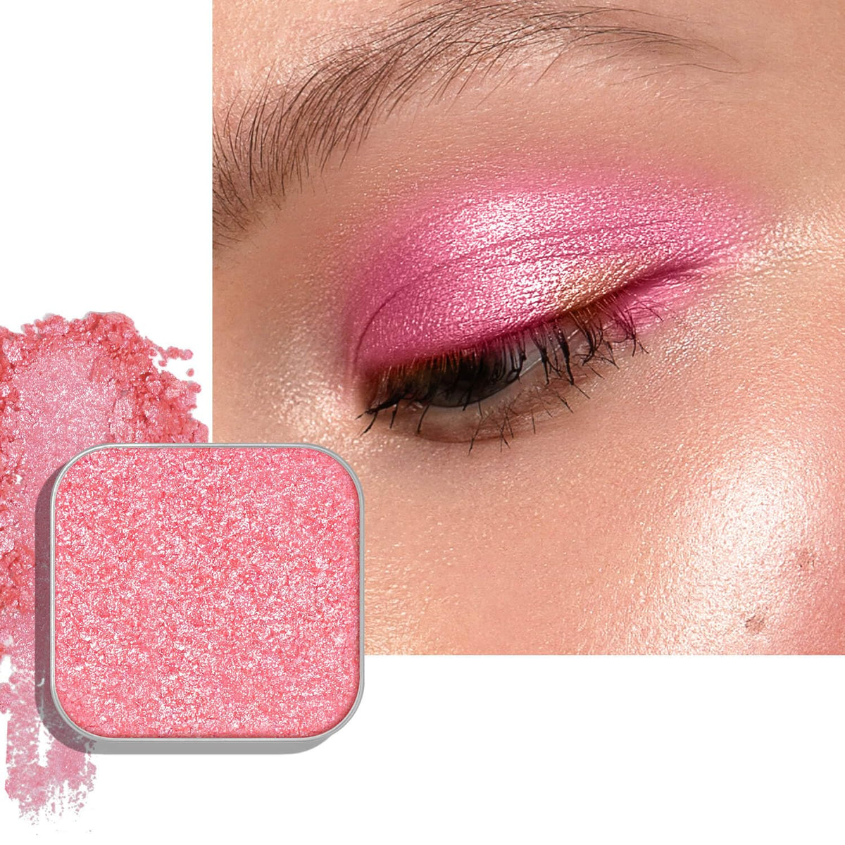 Chameleon Single Eyeshadow – Soft Gold-Pink, Pressed Powder,Square Pan, Fits Magnetic Palettes