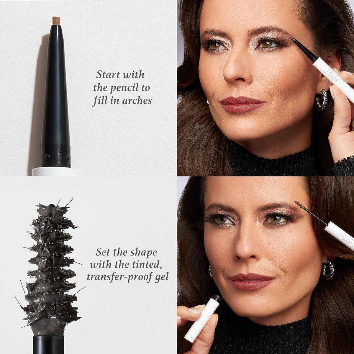 Julep Brow 101 Sculpting Pencil & Tinted Brow Gel Set - Dual-Ended Eyebrow Tool with Brush and