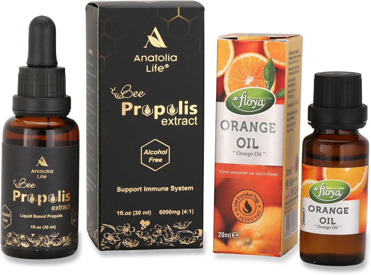 Propolis Extract (30 mL) and Natural Sweet Orange Essential Oil (20 mL) Bundle - Immune System