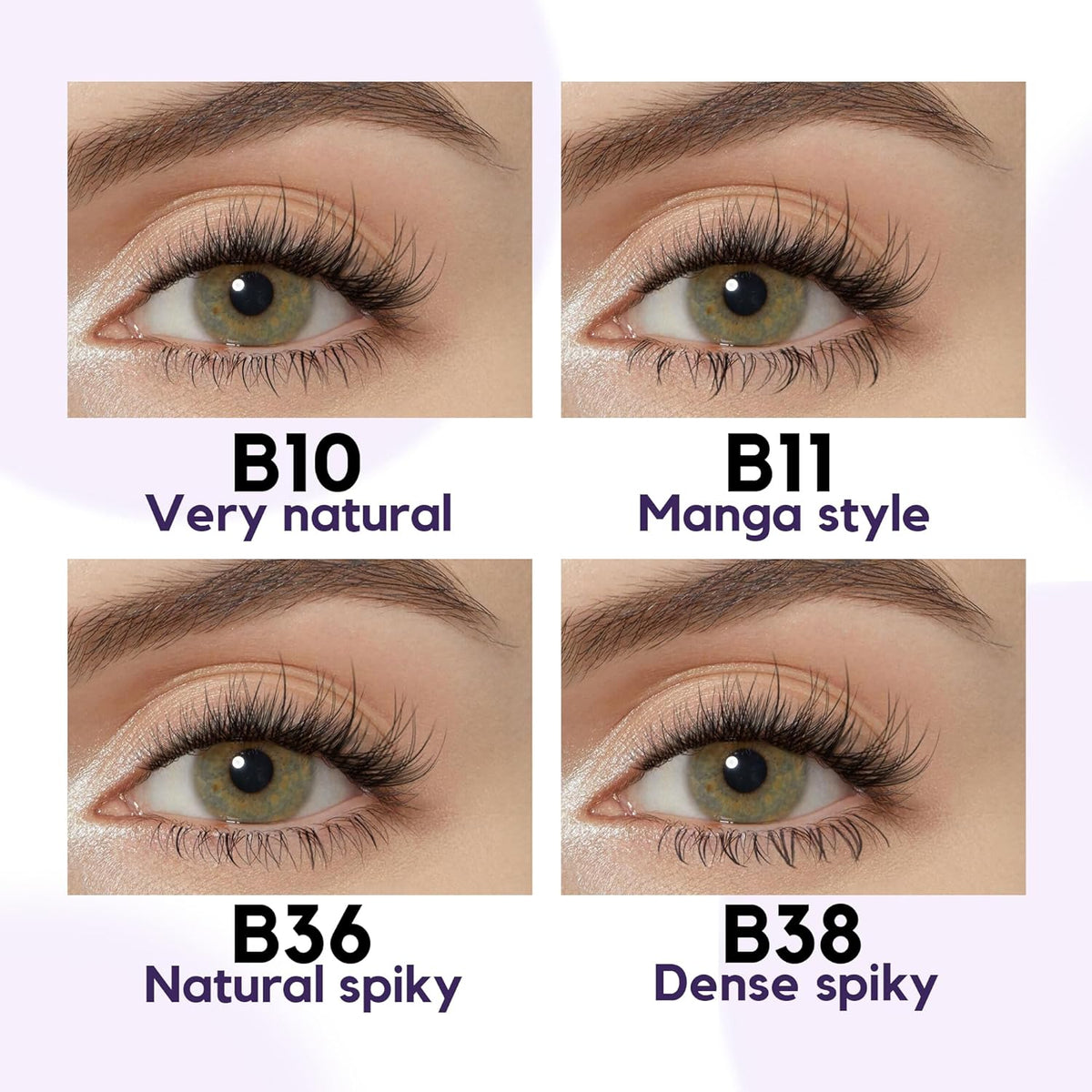 GAQQI Bottom Lash Clusters Natural Bottom Lashes Clear Band, DIY Lash Extensions Lower Lashes, Soft