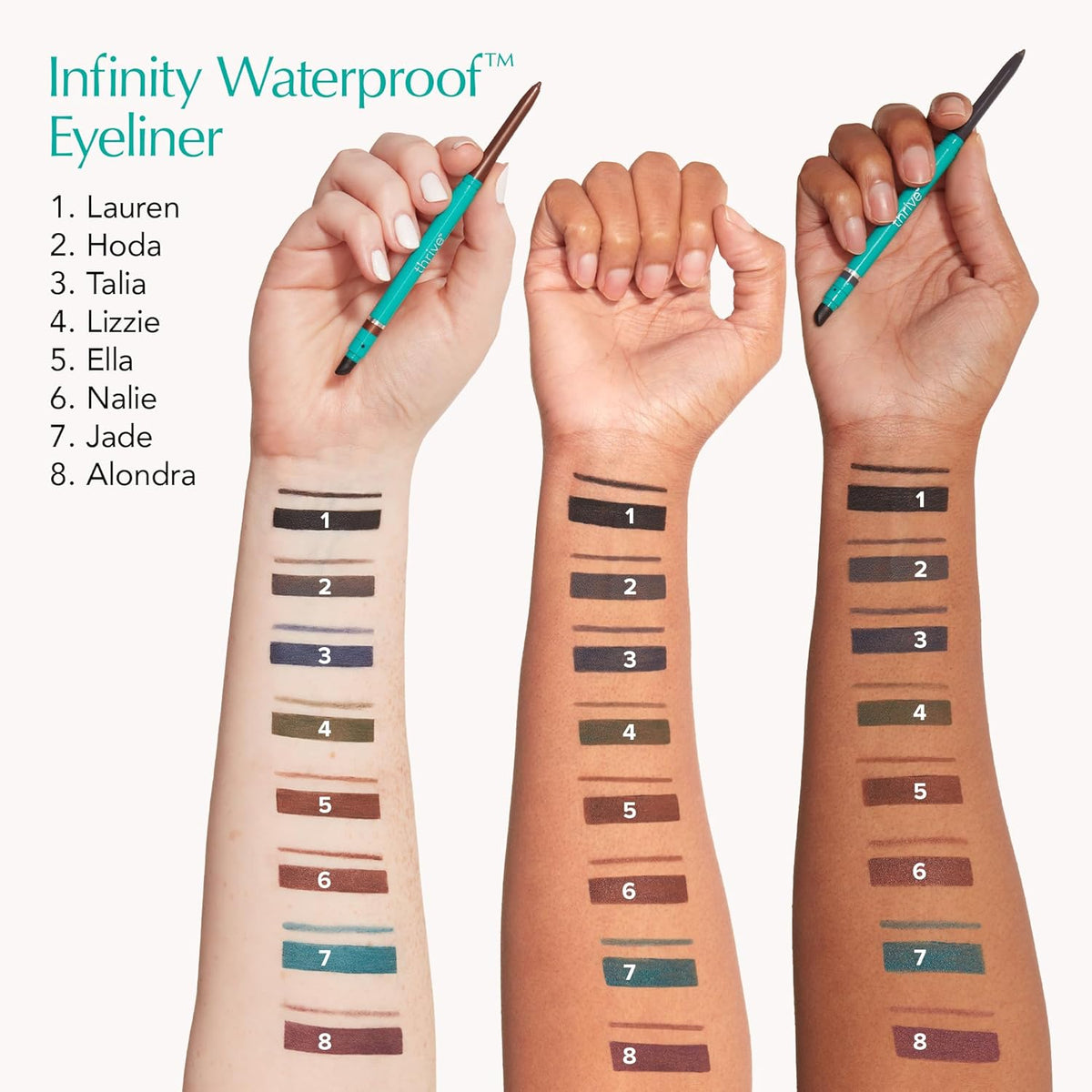 Thrive Causemetics Infinity Waterproof Eyeliner Pencil, Built In Sharpener & Smudge Tip, Long