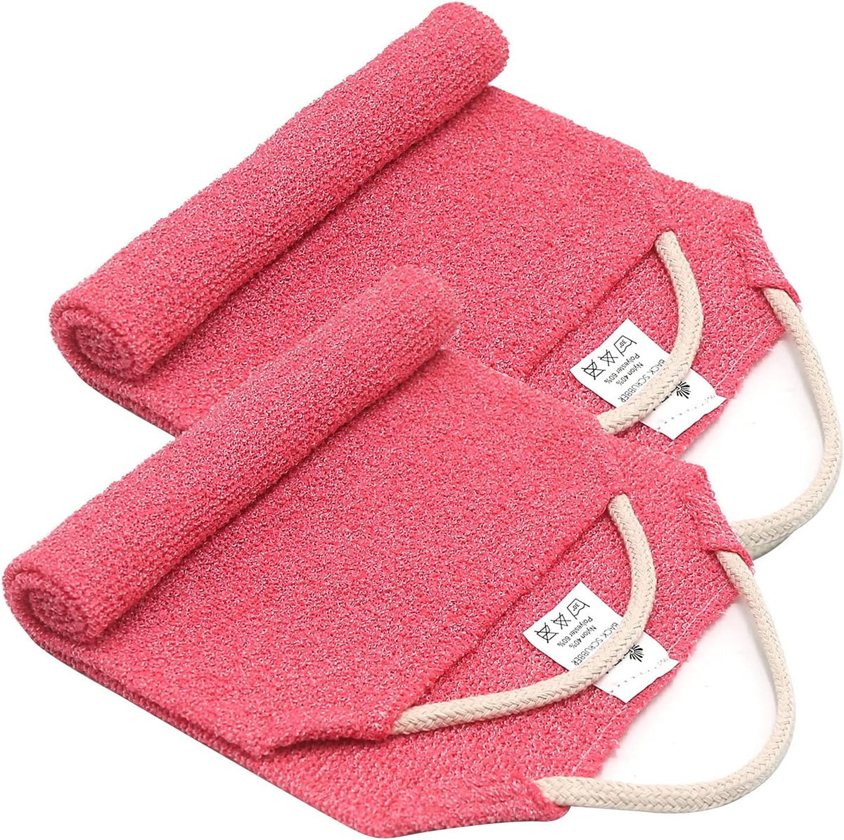 Evridwear Exfoliating Back Scrubber for Shower - Double-Sided Body Scrubber with Handles, Deep
