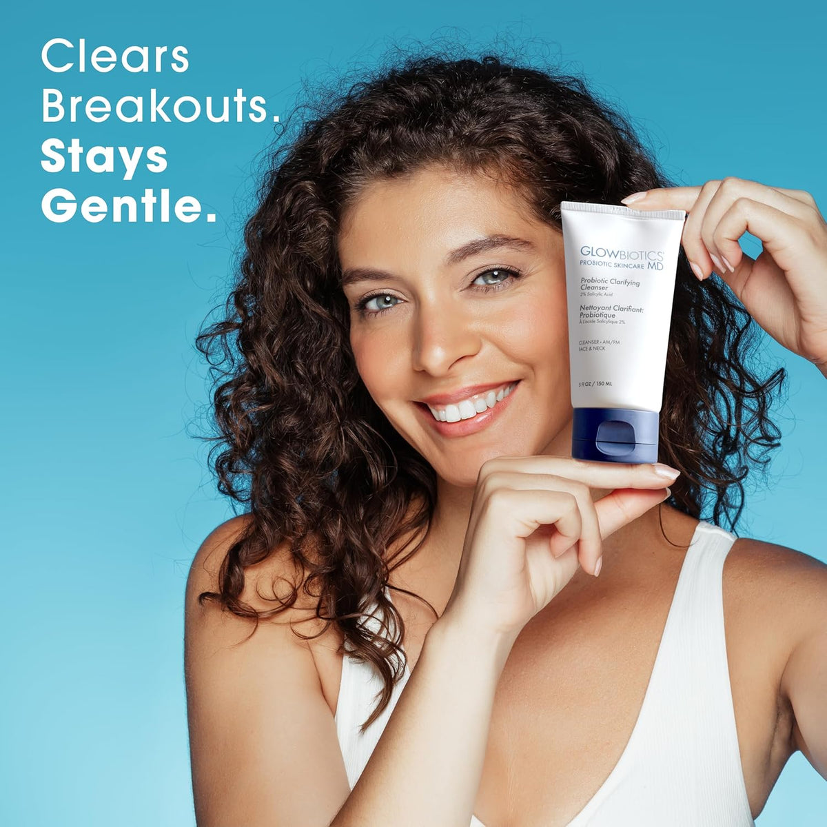 Glowbiotics Probiotic Clarifying Cleanser 5 oz – Gentle Foaming Face Wash with 2% Salicylic Acid &