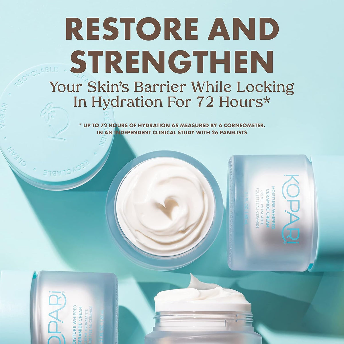 Kopari Moisture Whipped Ceramide Cream | Hydrate and Restore | Vegan Ceramides and
