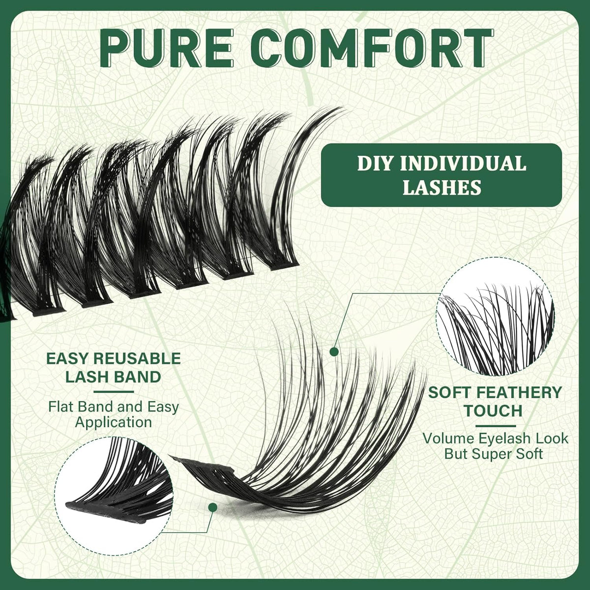 Lash Clusters 280Pcs Eyelash Clusters KEYYOU 80D 0.05D Curl 9-18MIX Clusters Lashes Super Soft