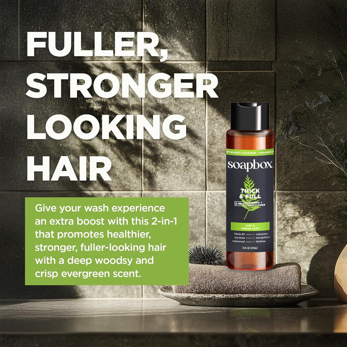 Soapbox Men's Shampoo and Conditioner Variety Duo, One Thick and Full & One Scalp Care, 2 in 1 For