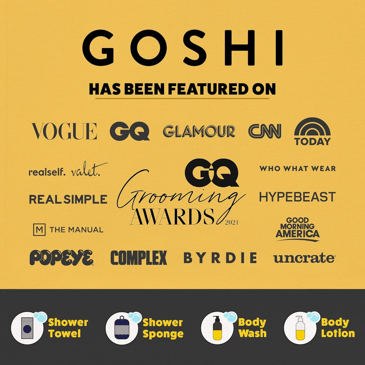 GOSHI Exfoliating Shower Sponge - Rip-Resistant, Rapid-Drying Exfoliating Bath Sponge for All Skin