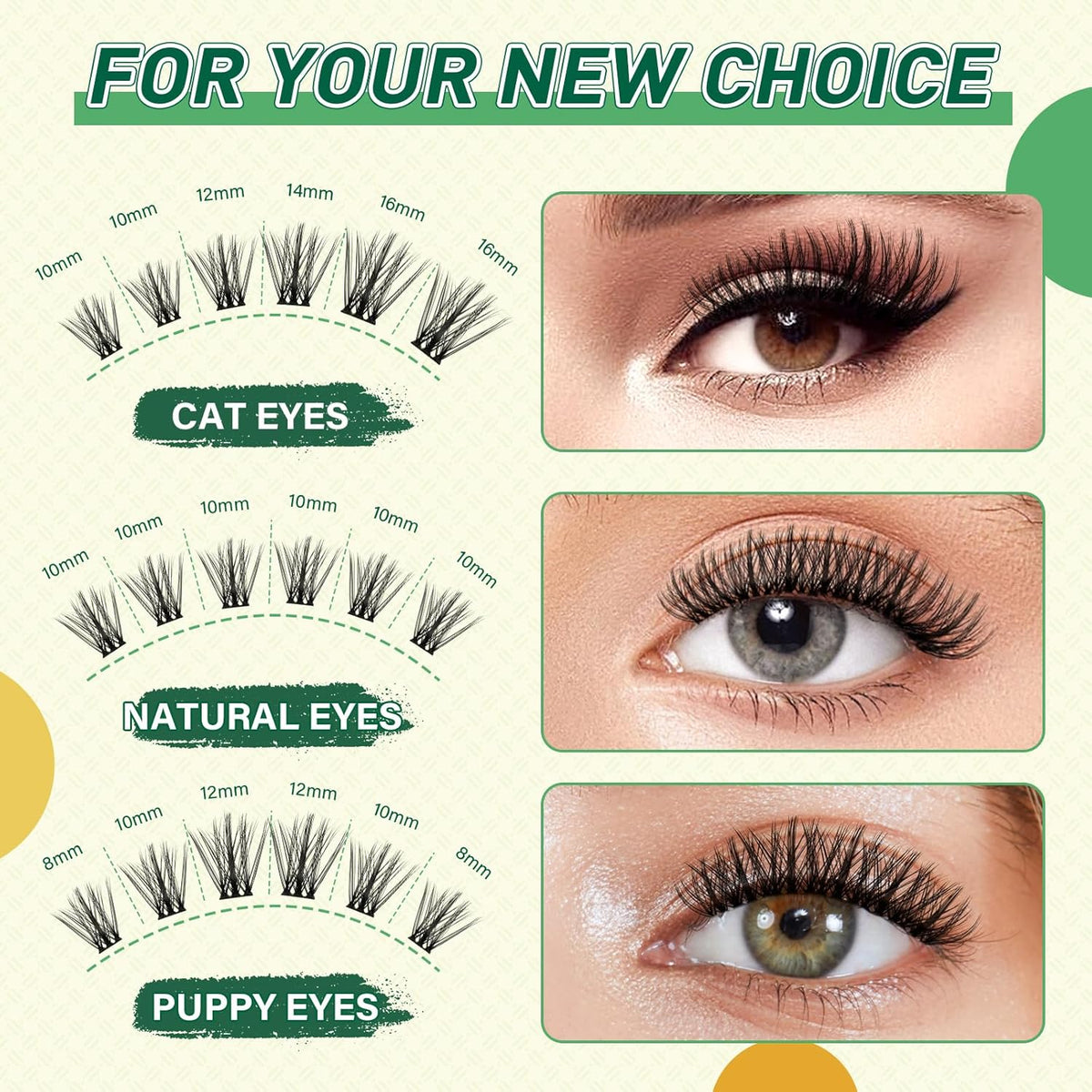 DIY Lash Extension Kit KEYYOU 144pcs Lash Clusters Eyelash Extension Kit with Mascara Brush Bond
