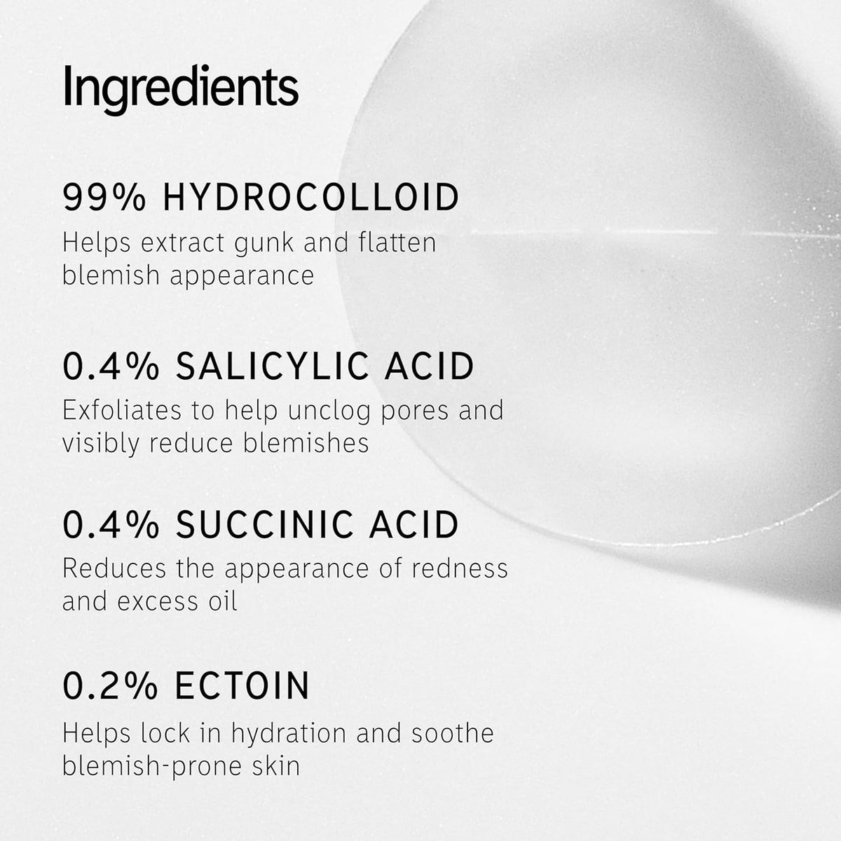 The INKEY List Hydrocolloid Invisible Pimple Patches, Spot Patches Contains Salicylic Acid