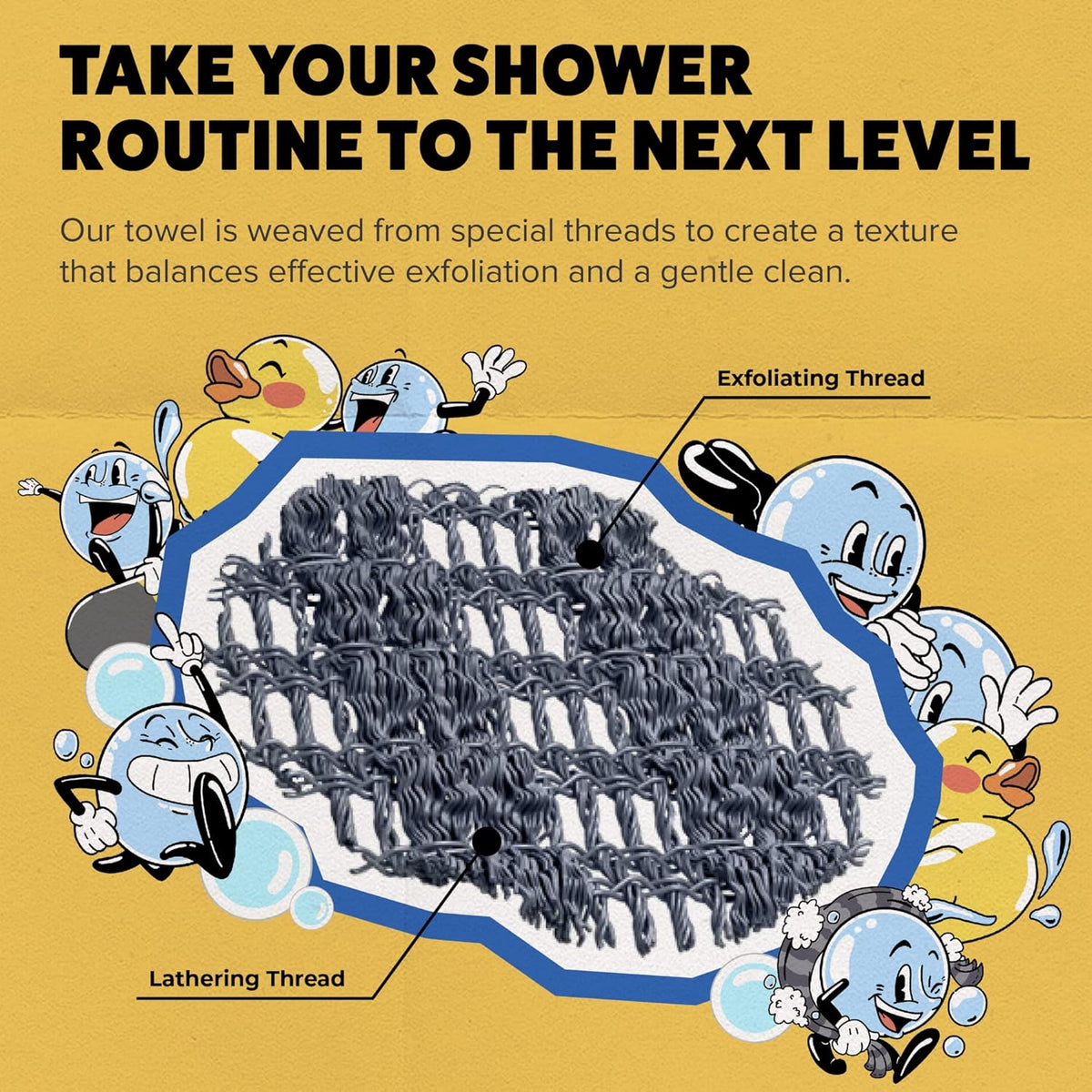 GOSHI Exfoliating Shower Towel - Rip-Resistant Exfoliating Washcloth for All Skin Types - Made in