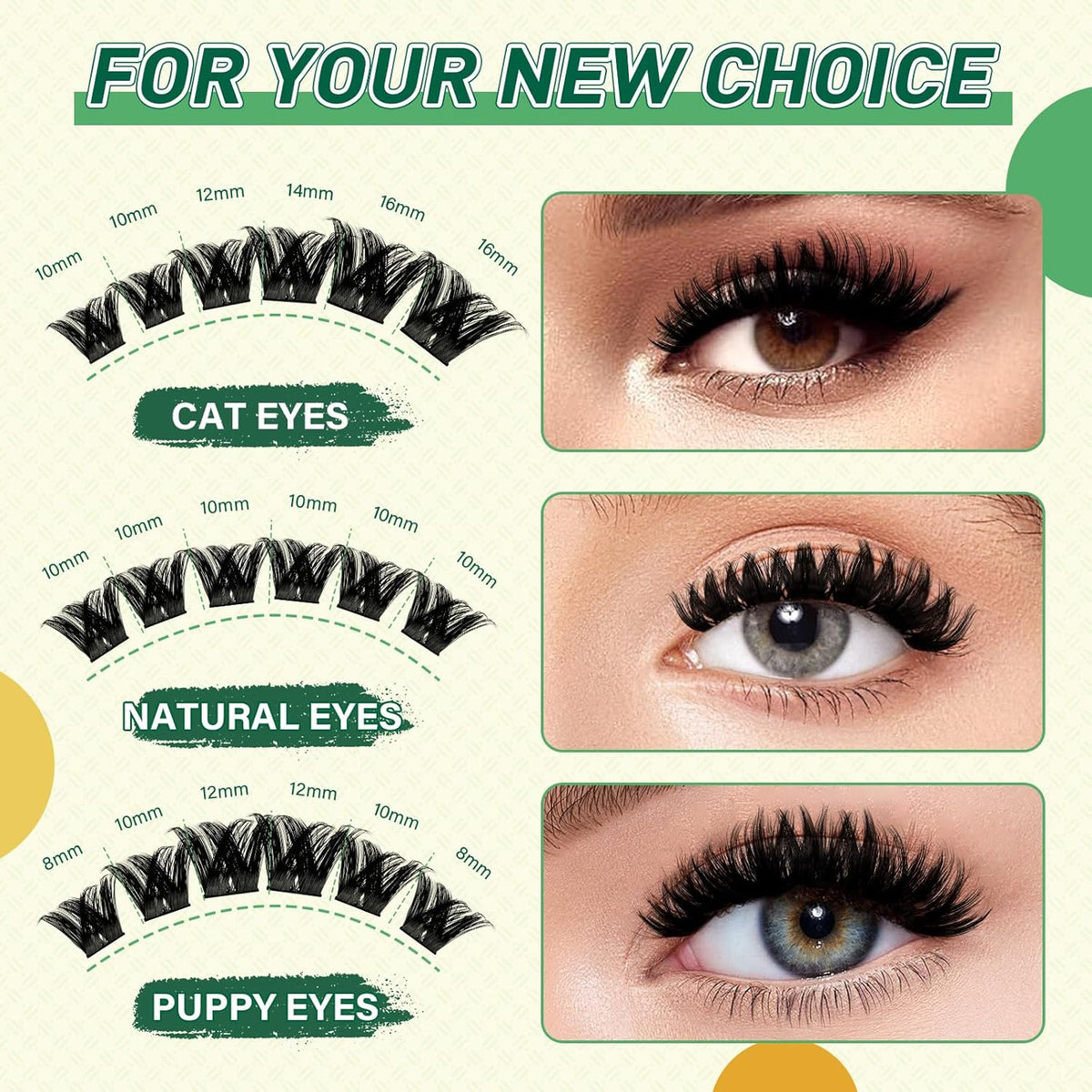 DIY Lash Extension Kit 144pcs 8-18MIX Lash Clusters with Super Hold Mascara Brush Bond and Seal