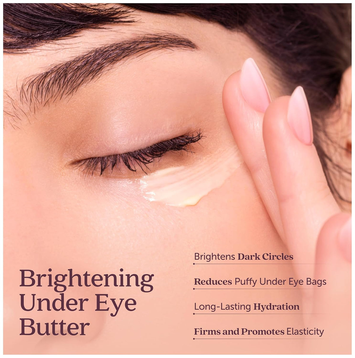 Cosmette Bright Embrace Brightening Eye Cream, Vegan Under Eye Butter for Dark Circles & Wrinkles