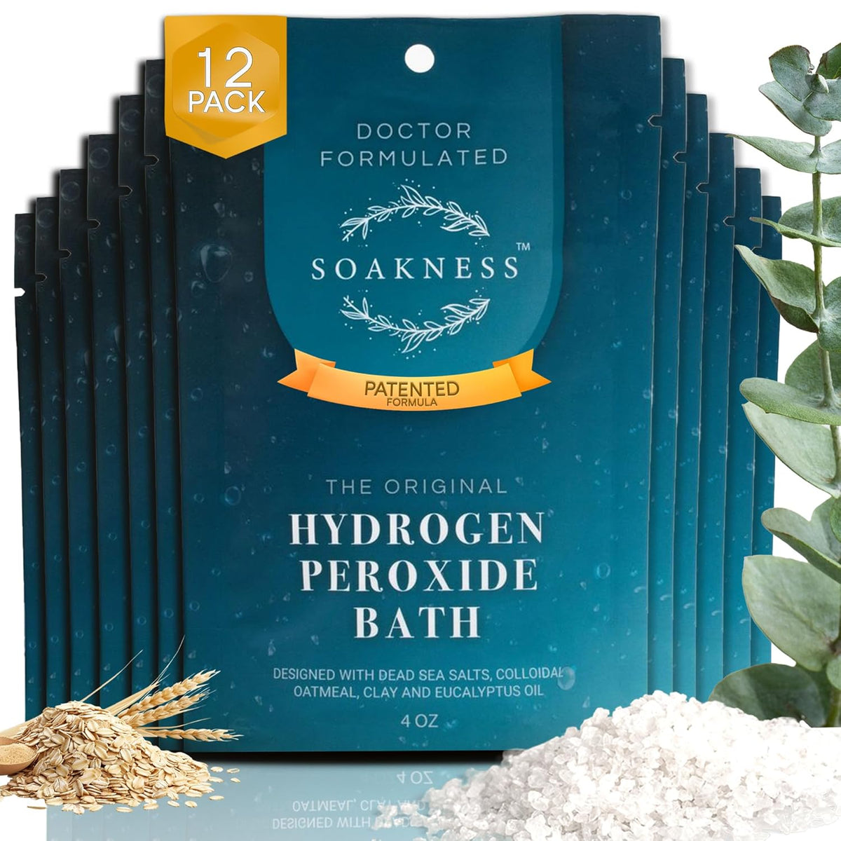Hydrogen Peroxide Epsom Salt Bath Soak - USA-Made – Patented Bath Salts, Muscle Recovery, & Skin