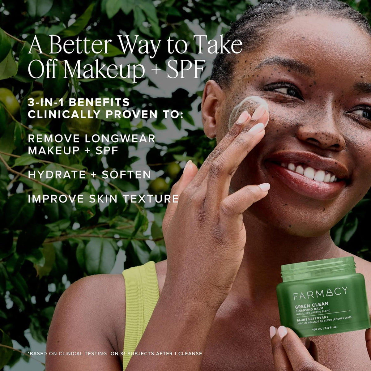 Farmacy Makeup Remover Cleansing Balm - Green Clean Waterproof Makeup Remover + Oil Based Cleanser