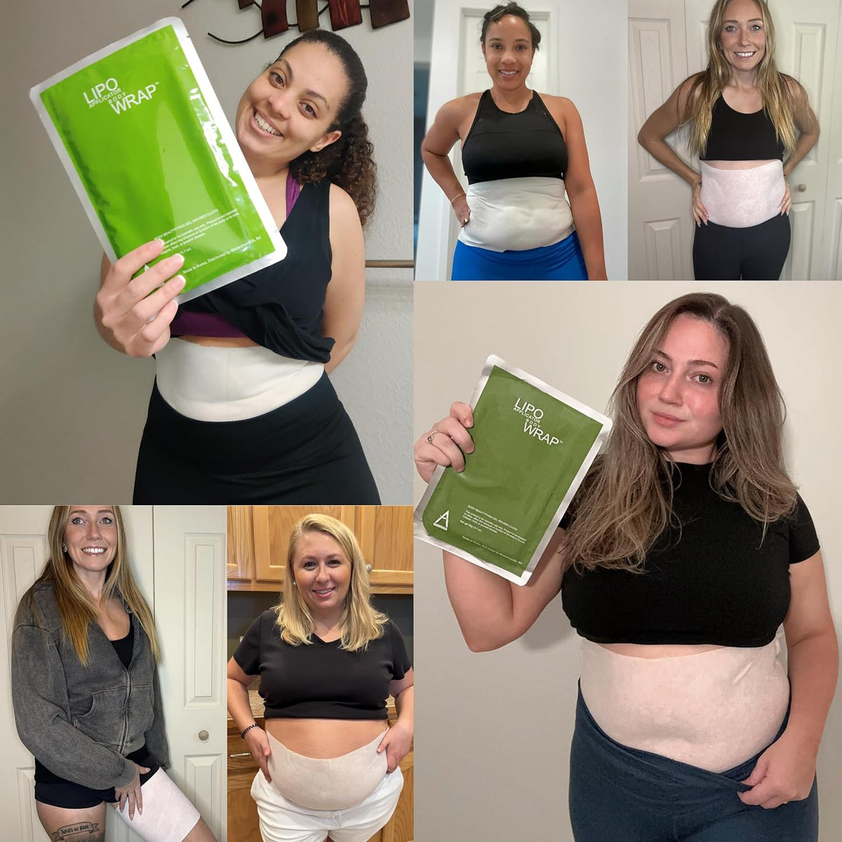 Ultimate Lipo Body Wrap With Guarana, Green Tea, and Seaweed Wraps Works for Stomach Belly Legs