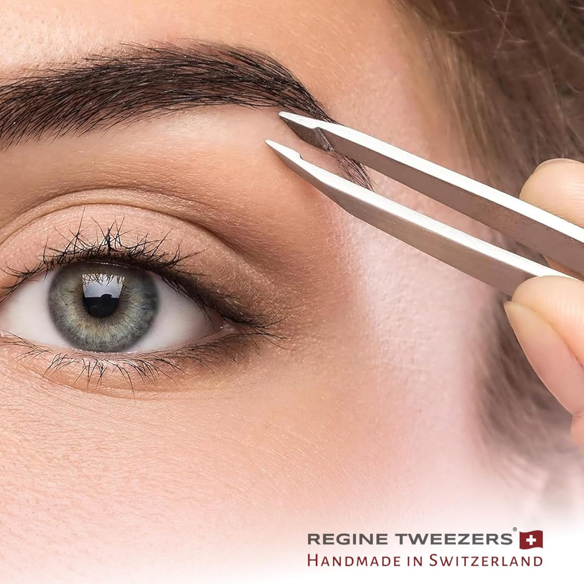 Professional Tweezers Slant Tip - Etched Tip Brow and Eyebrow Tool for Men and Women - Precision