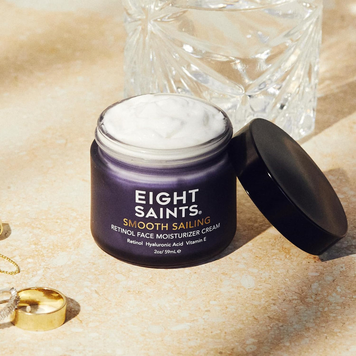 Eight Saints Retinol Facial Moisturizer Cream, For Firming Face, Neck & Eye Wrinkles and Lines