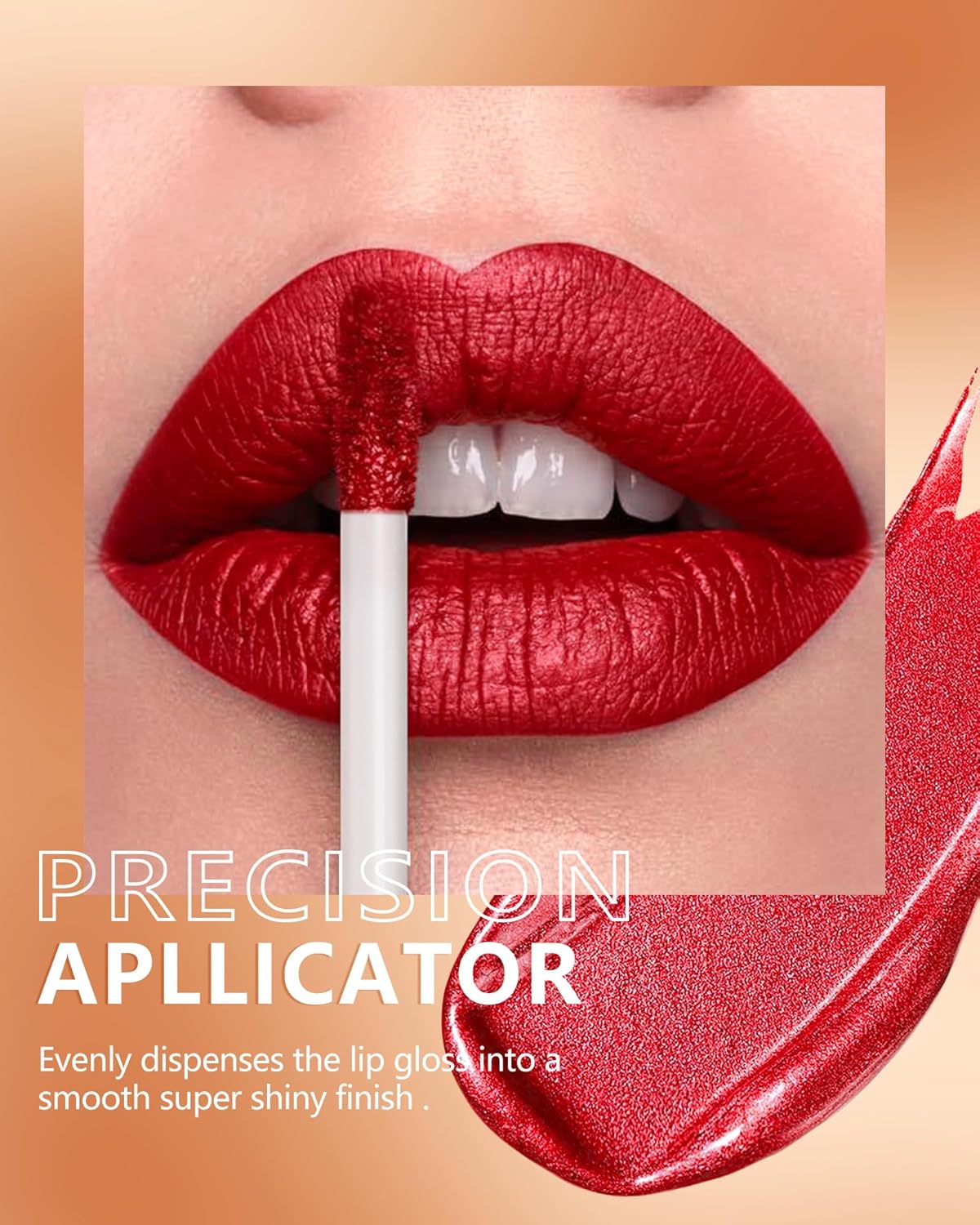 MAKI YIKA Red Lipstick for Women Metallic Lipsticks Glitter Long Lasting Lipstick No Smudge No