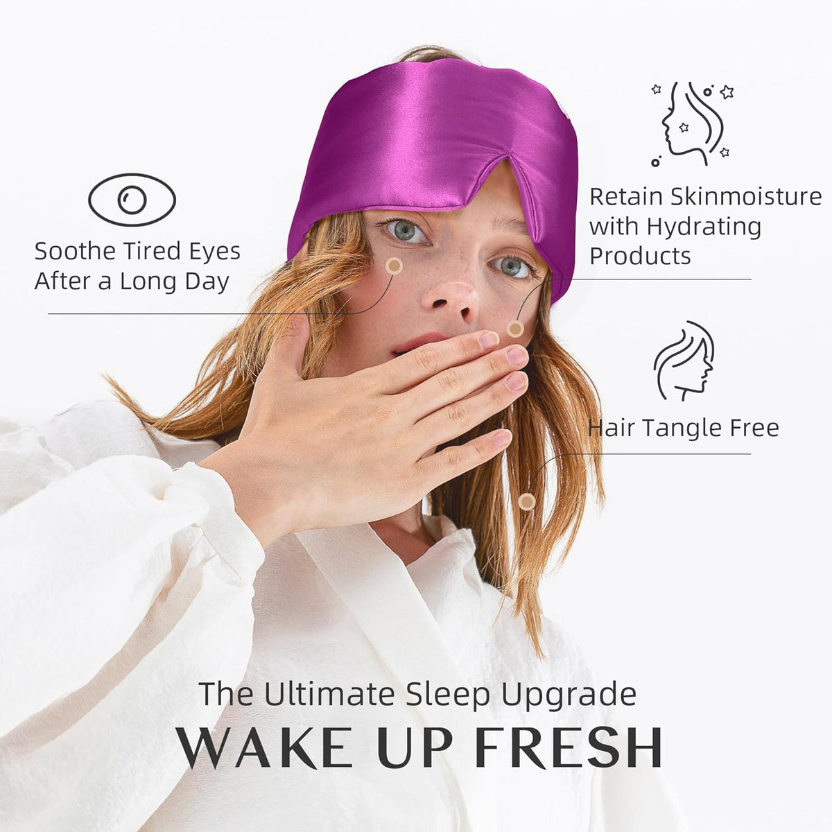 Silk Sleep Mask for Women and Men, Side Sleeper, 22 Momme Pure Mulberry Silk Total Blackout 100%
