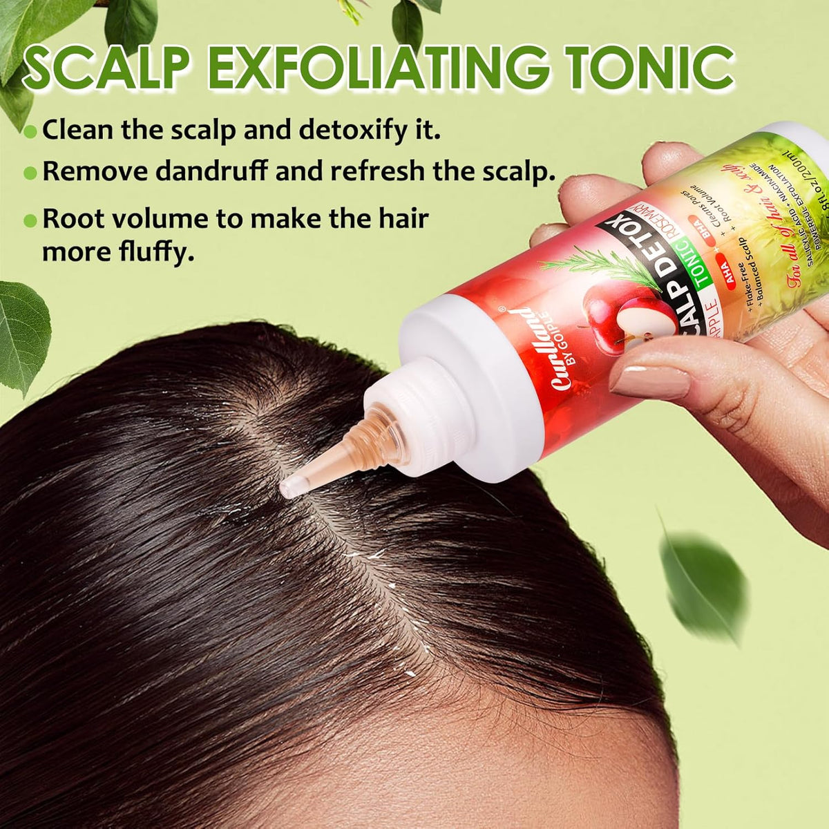 Rosemary & Apple Scalp Exfoliating Tonic - Scalp Detox Serum Deep Cleansing & Clarifying Treatment