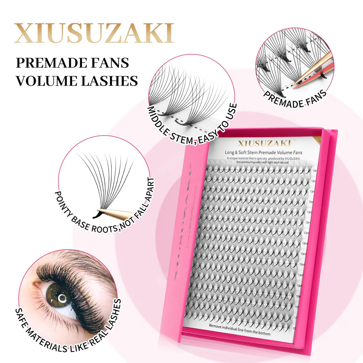 Premade Fans Eyelash Extensions 10D Volume Lash Extensions 0.07 Thickness Eyelash Extension D Curl