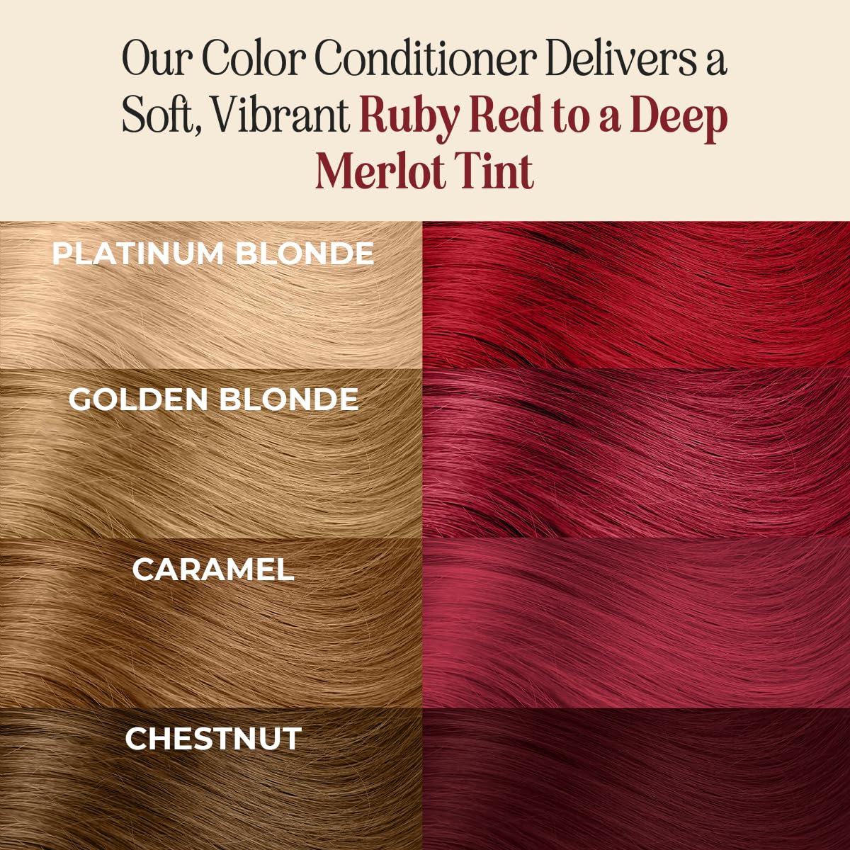 INH Semi Permanent Hair Color | Color Depositing Conditioner | Ruby Red Hair Dye | No Bleach & No