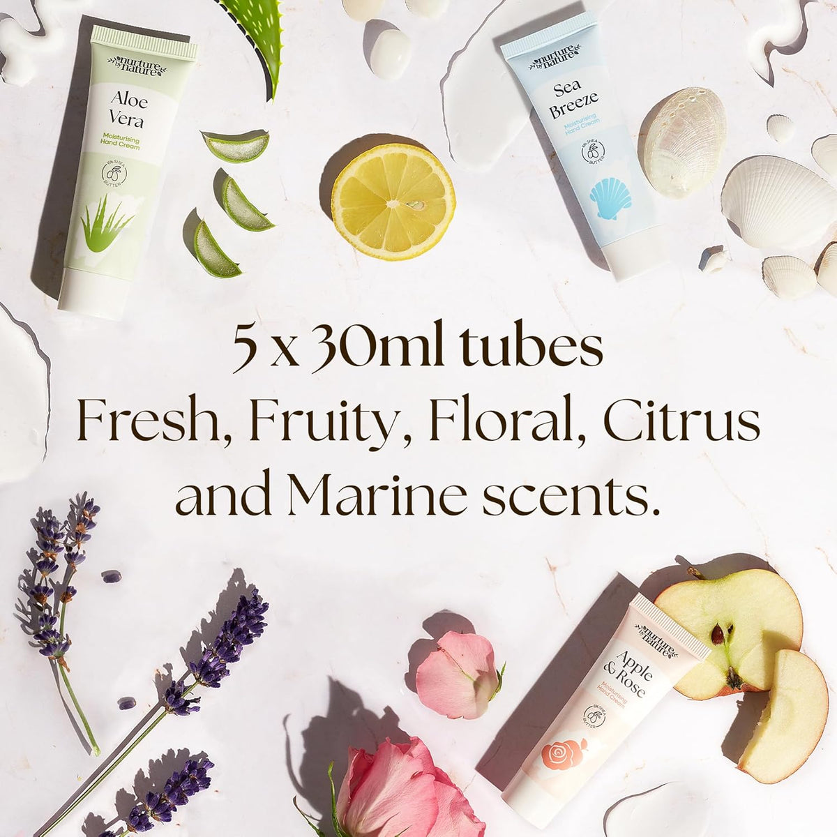 Hand Cream Gift Set from Nurture by Nature, 5pcs, Mothers Day Gifts, Hand Lotion Travel Size