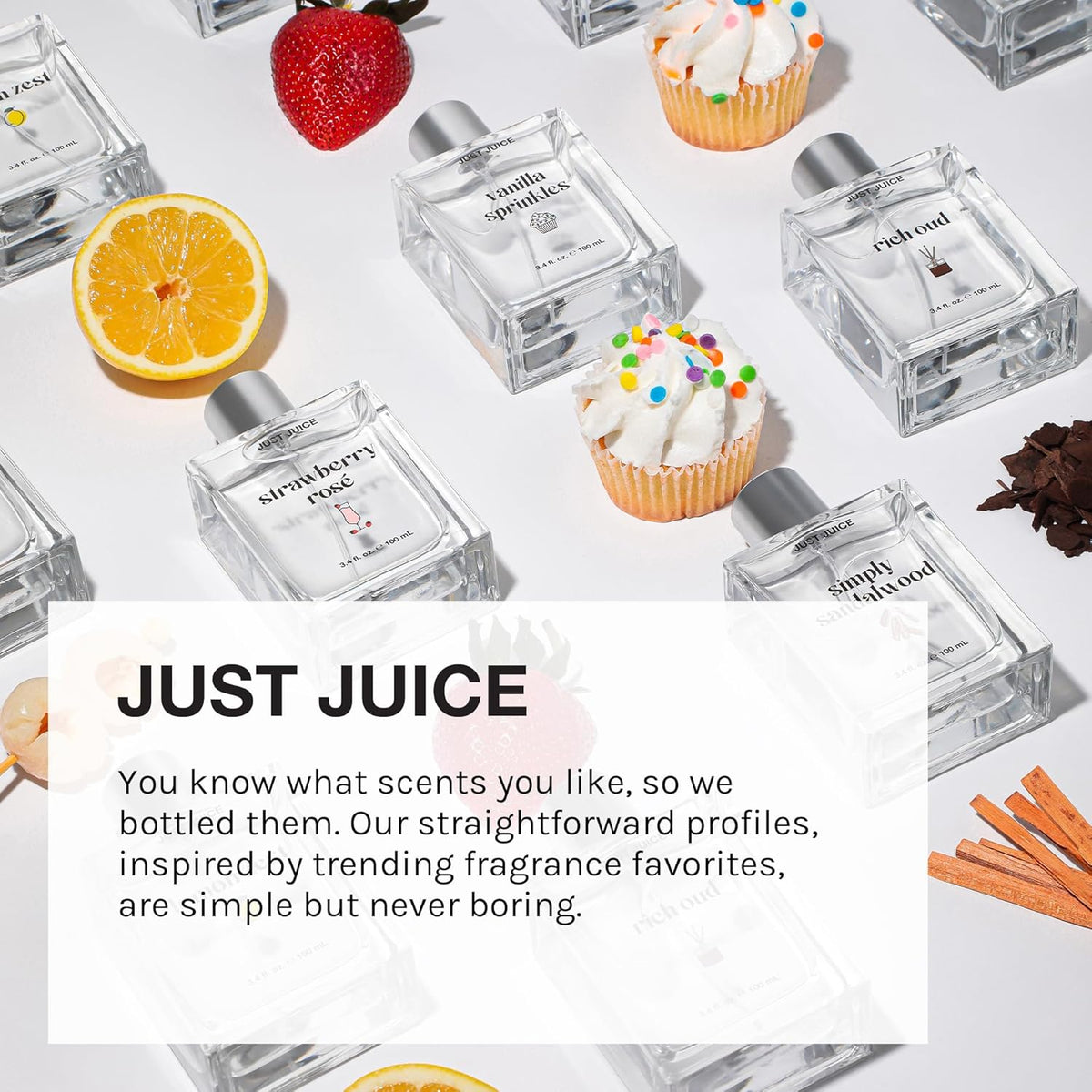 Just Juice Discovery Set - Mini Perfumes for Women and Men - Fruity, Floral, Gourmand Men's and