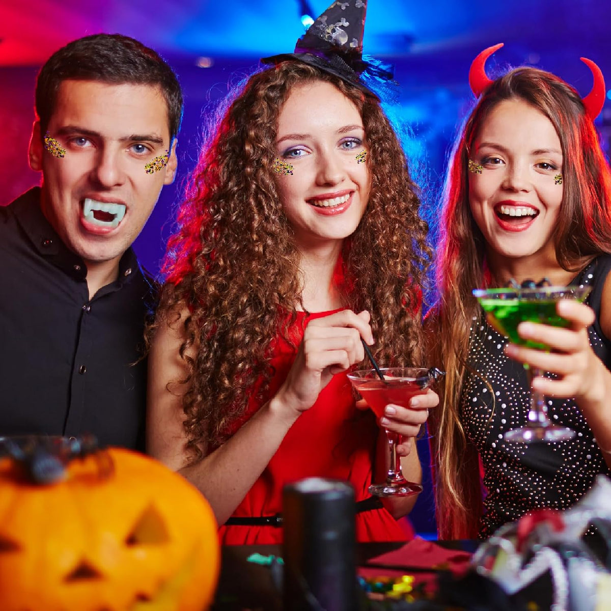Halloween Glitter Gel for Body, Face, Hair and Lip, Color Changing Glitter Gel Under Light