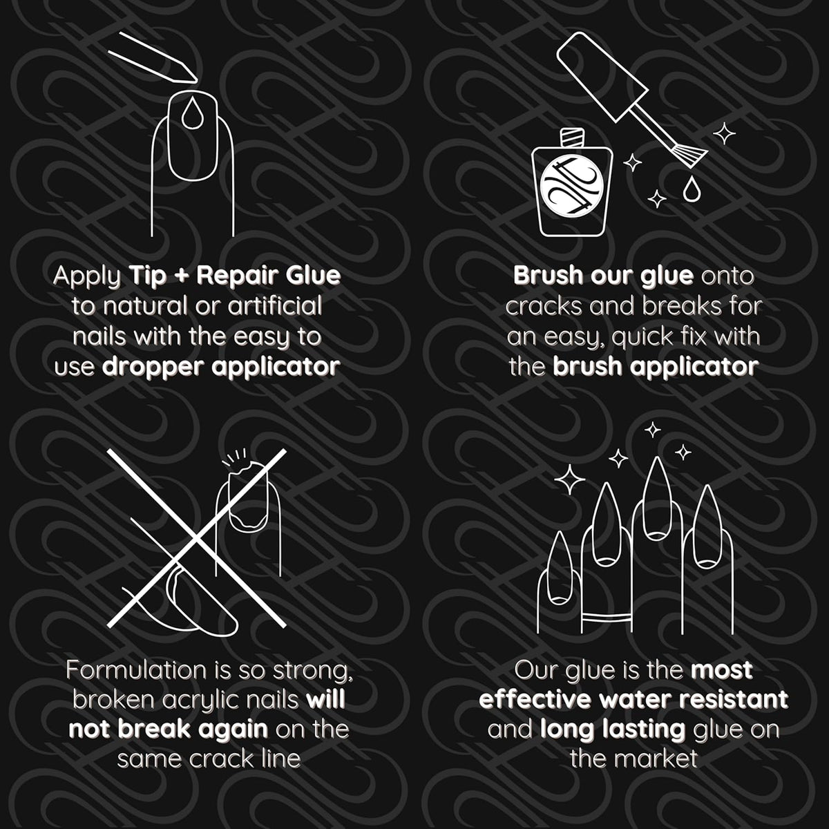 Tammy Taylor Brush On Nail Glue | Dry-Clear Gel Nail Glue for Press on Nails, Acrylics, Tips and