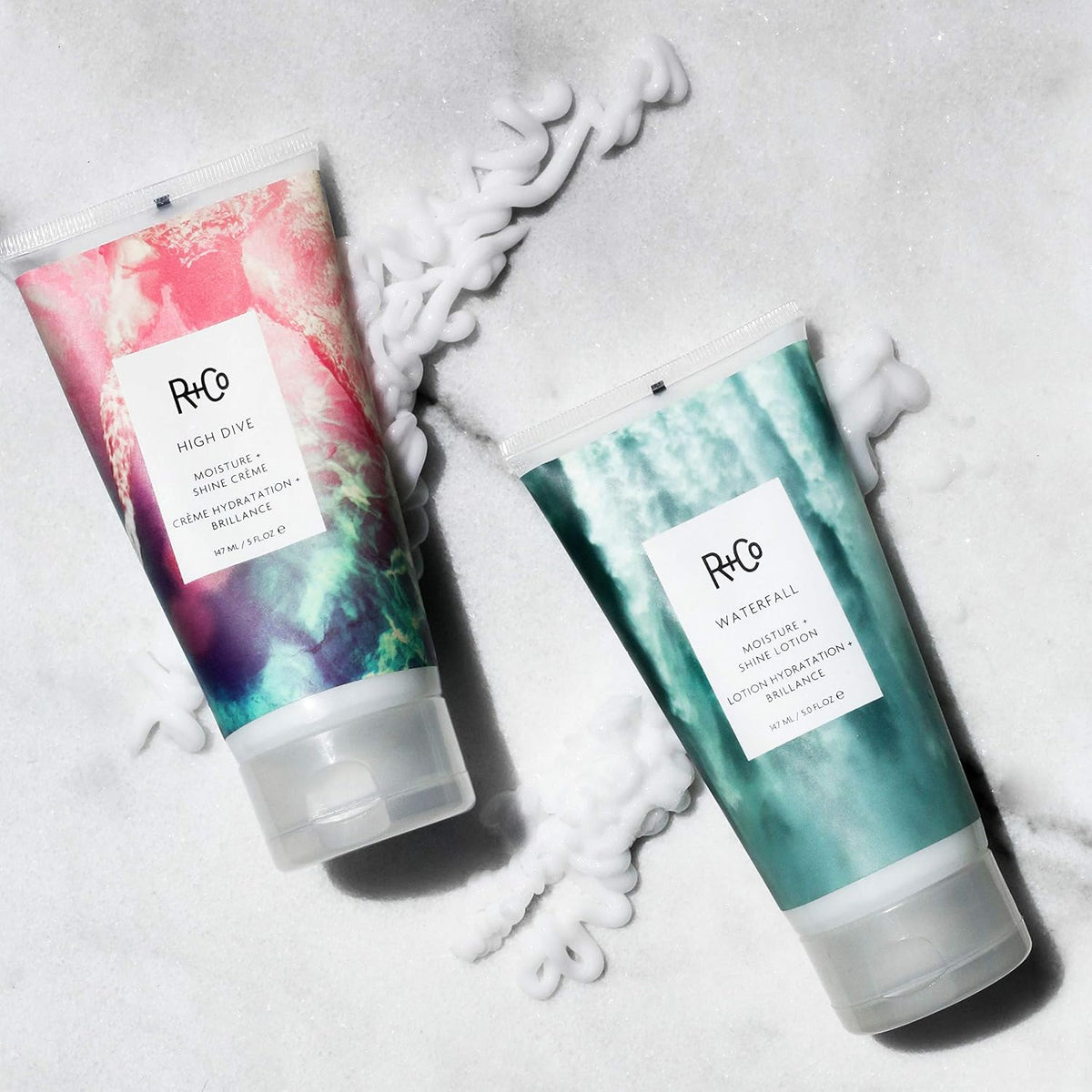 R+Co Waterfall Moisture and Shine Lotion | Lightweight Hair Hydration + Softness | Vegan +