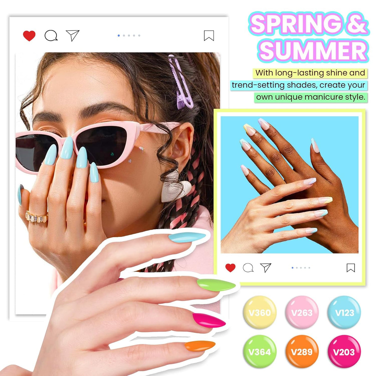 VANREESA Gel Nail Polish Kit with U V Light 74 Pcs Gel Polish Nail Set 56 All Season Colors Nail