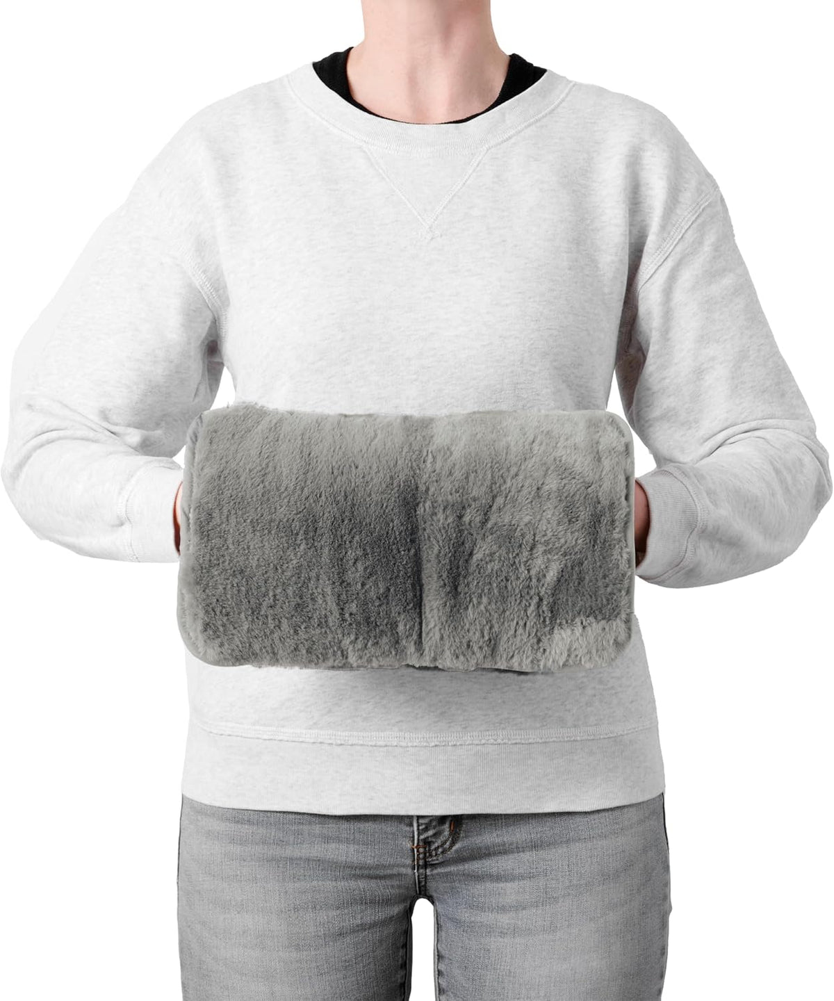 Brookstone Faux Fur Hand Warmer | Soothe Cold Hand Muff with Microwavable Gel Pack for Long Lasting