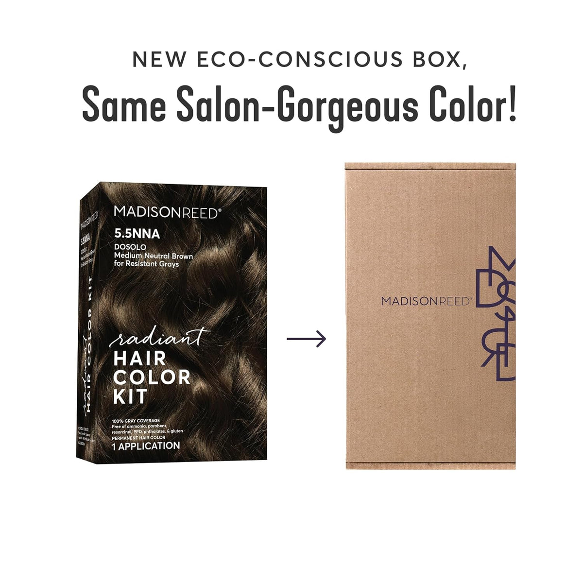 Madison Reed Radiant Hair Color Kit | 5.5NNN Dark Brown with Warm Golden Tones (Modena Brown) 100%