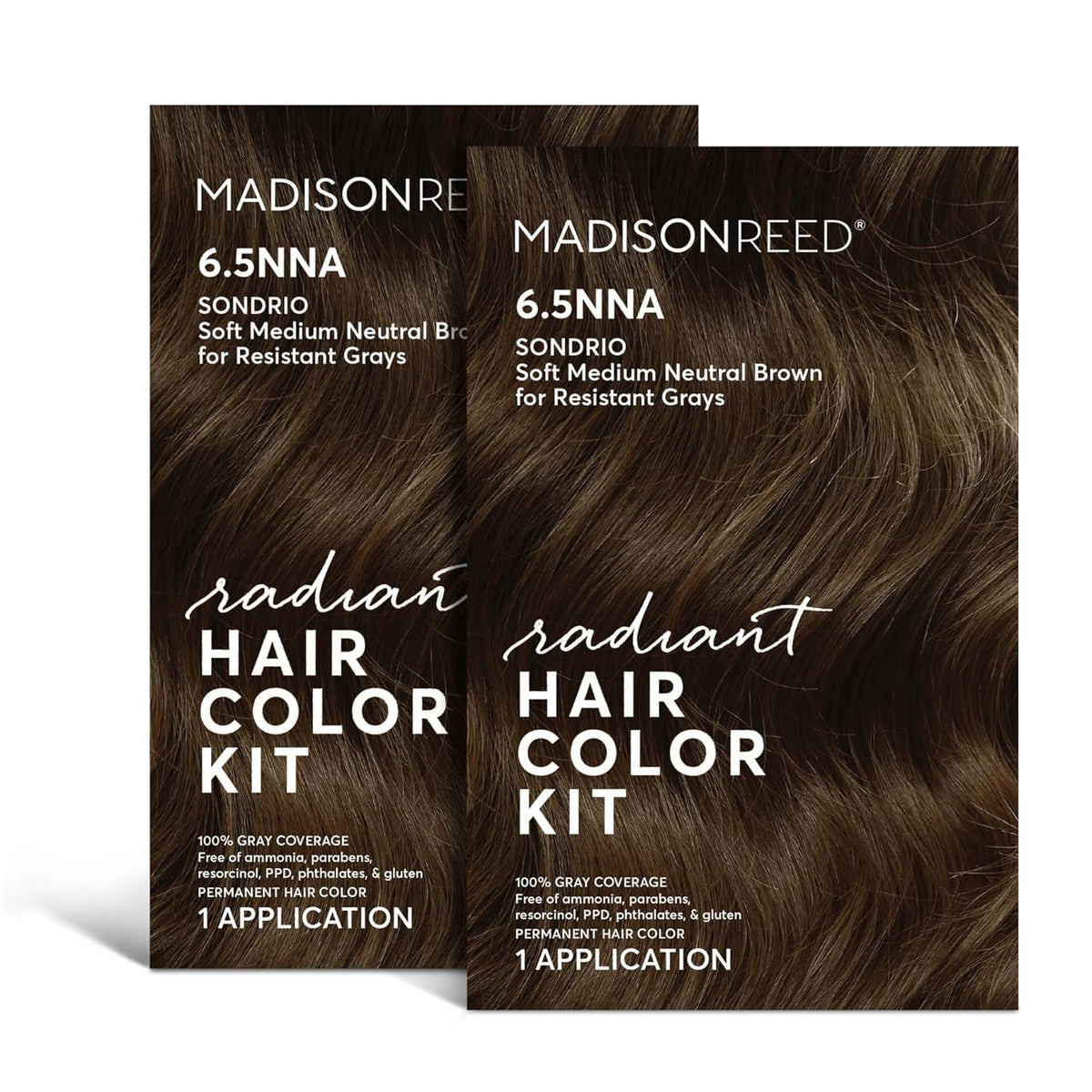 Madison Reed Radiant Hair Color Kit | 6.5NNA Medium Neutral Brown (Sondrio) 100% Maximum Gray Hair