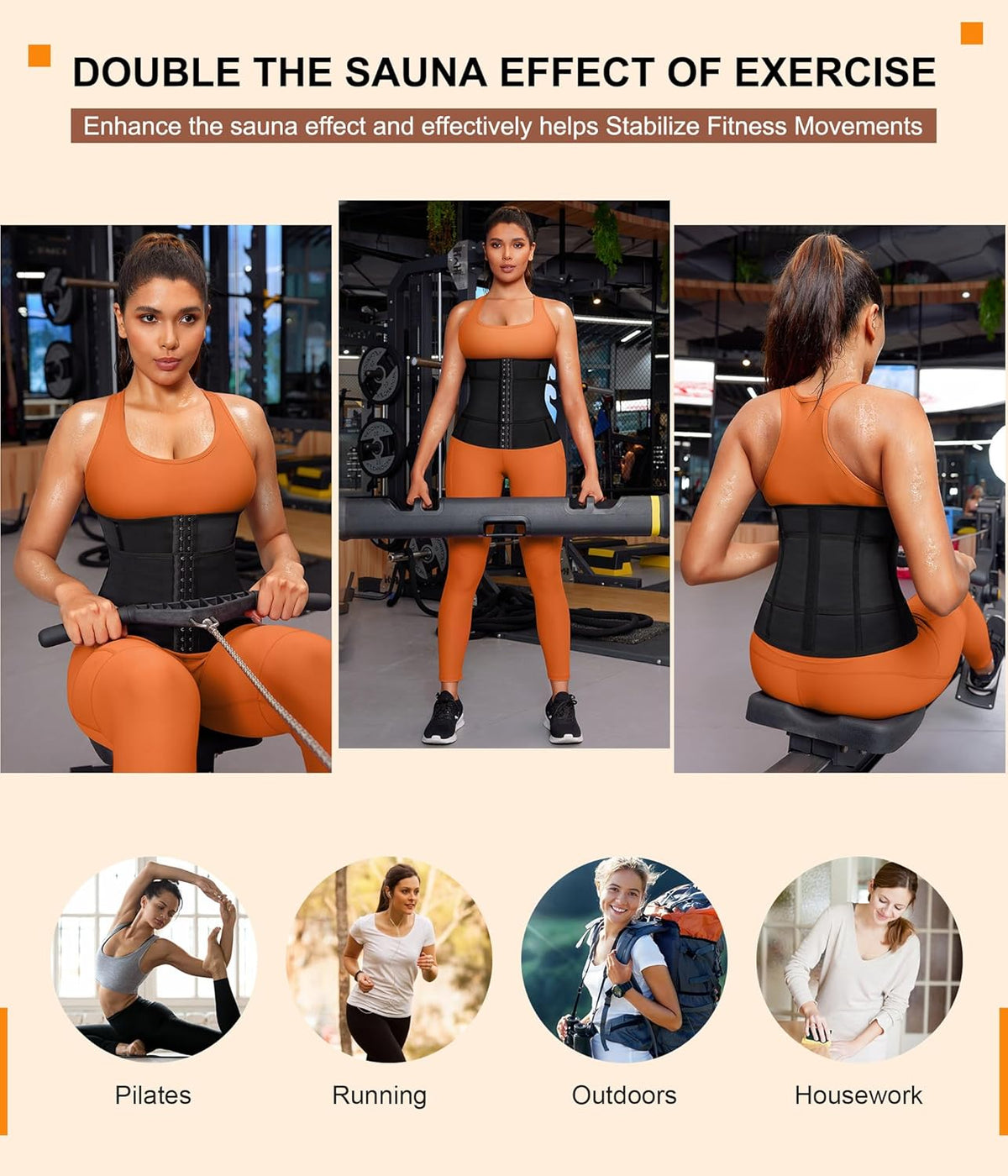 TrainingGirl Waist Trainer for Women Belly Working Out Trimmer Corset Sauna Sweat Belt Band Stomach