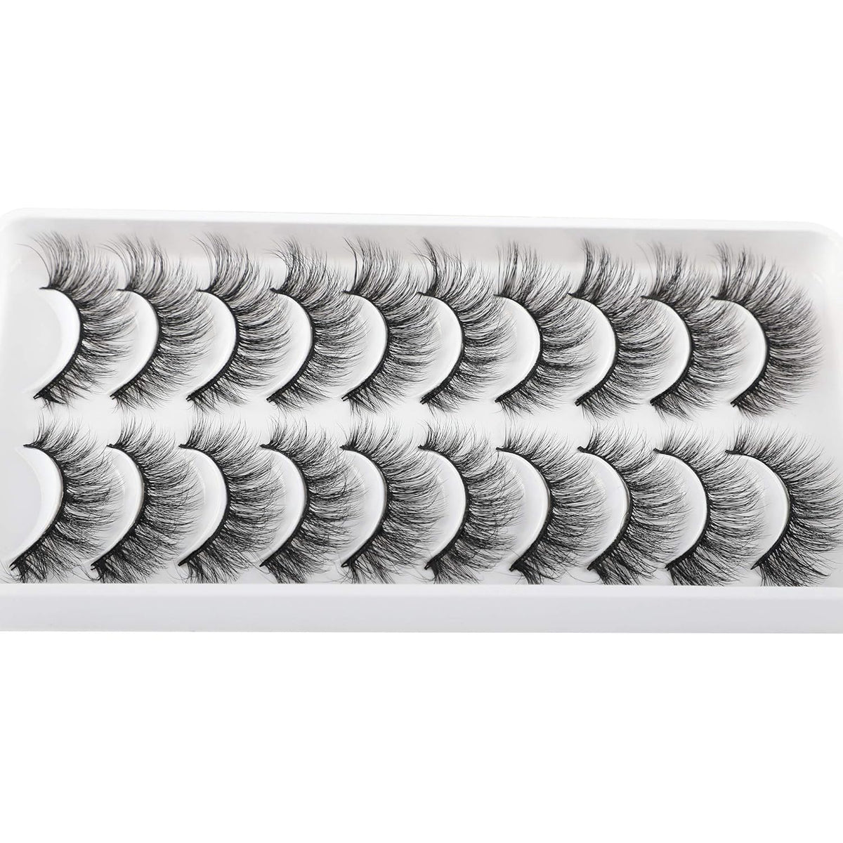 JIMIRE Fake Eyelashes Natural Look Fluffy Wispy False Lashes Cat-Eye Lashes with Thin Band