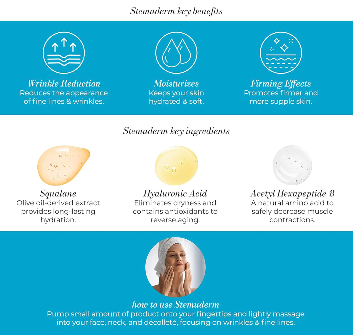 Stemuderm Face & Eye Cream - Anti Aging Skincare - Daily Moisturizer for Fine Lines, Wrinkles &