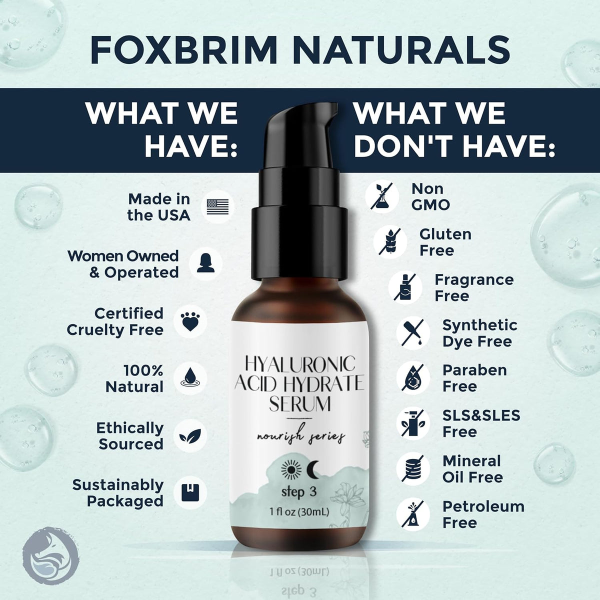 Hyaluronic Acid Face Serum - Hydrating Anti Wrinkle Anti Aging Facial Serum - With Vitamin C and E