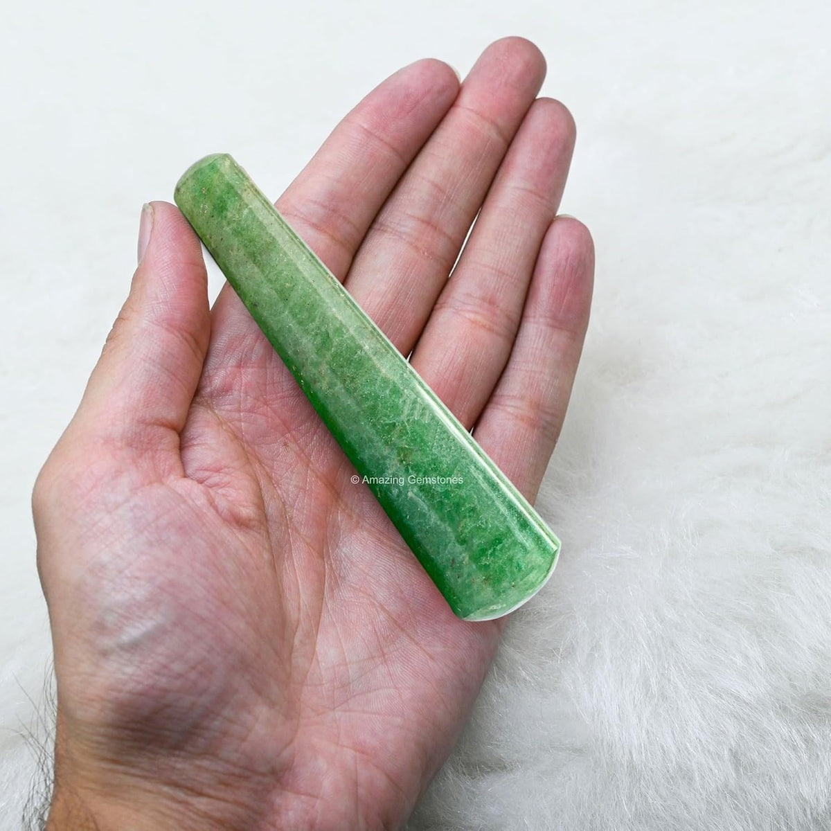 Amazing Gemstone Green Strawberry Quartz Crystal Wand Massage Stick - Pelvic Wand Gua Sha for