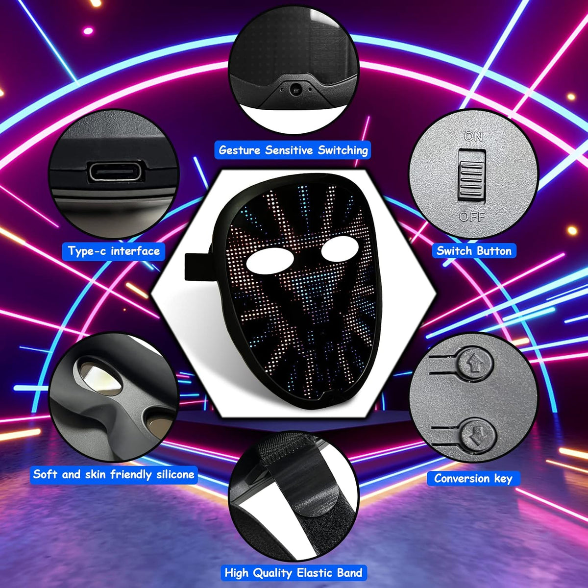 Depointer Life 2023 New Led Mask with Rechargeable Bluetooth-compatible App Controlled