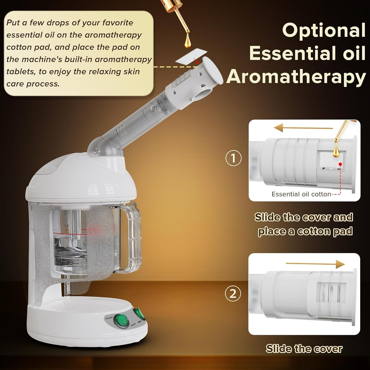 Easy to Clean Facial Steamer, Portable Nano Ionic Face Steamer for Facial Deep Cleaning, with 360°