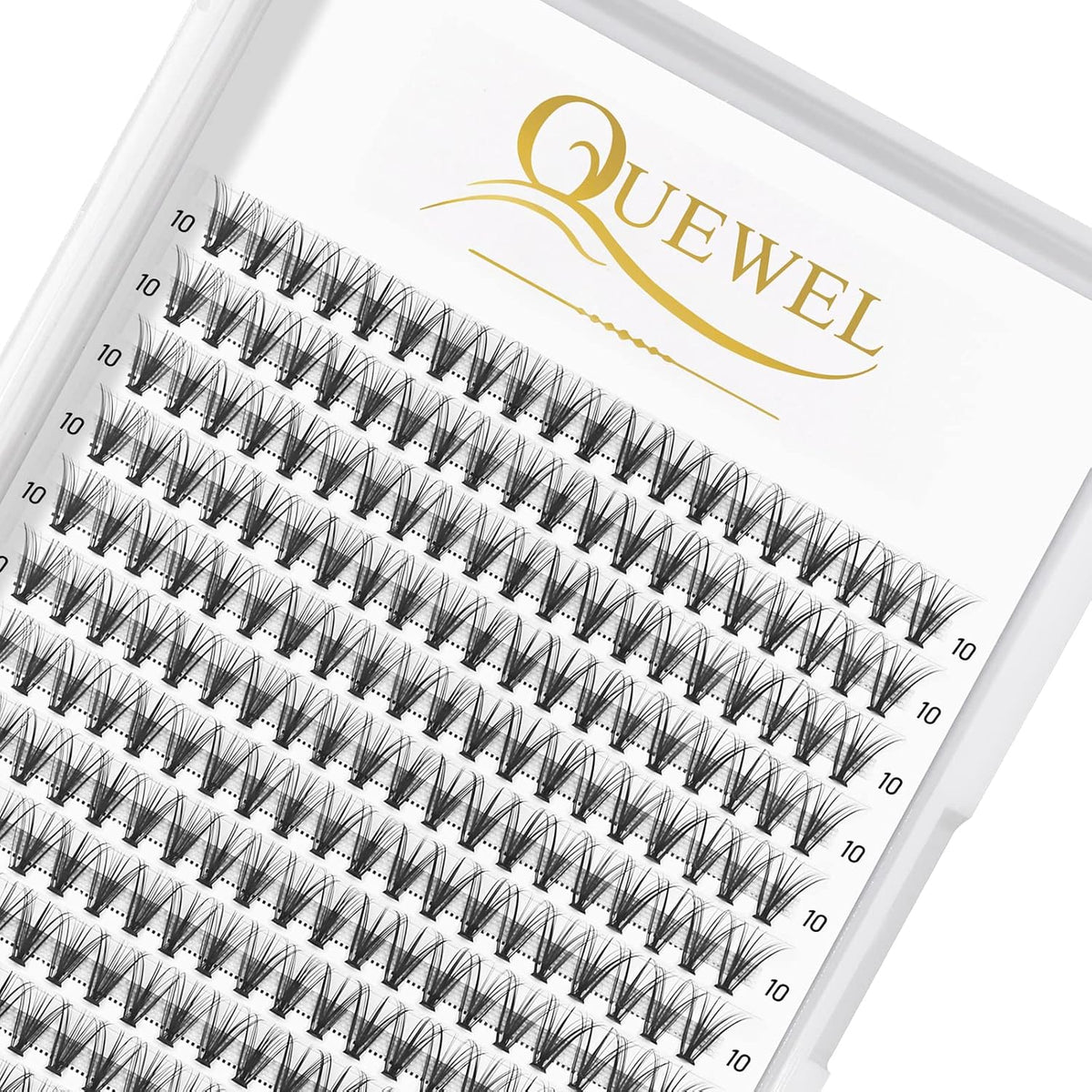 QUEWEL Lash Clusters 240Pcs Cluster Lashes 20D 0.07C Curl 10mm Individual Lashes Soft&Comfortable